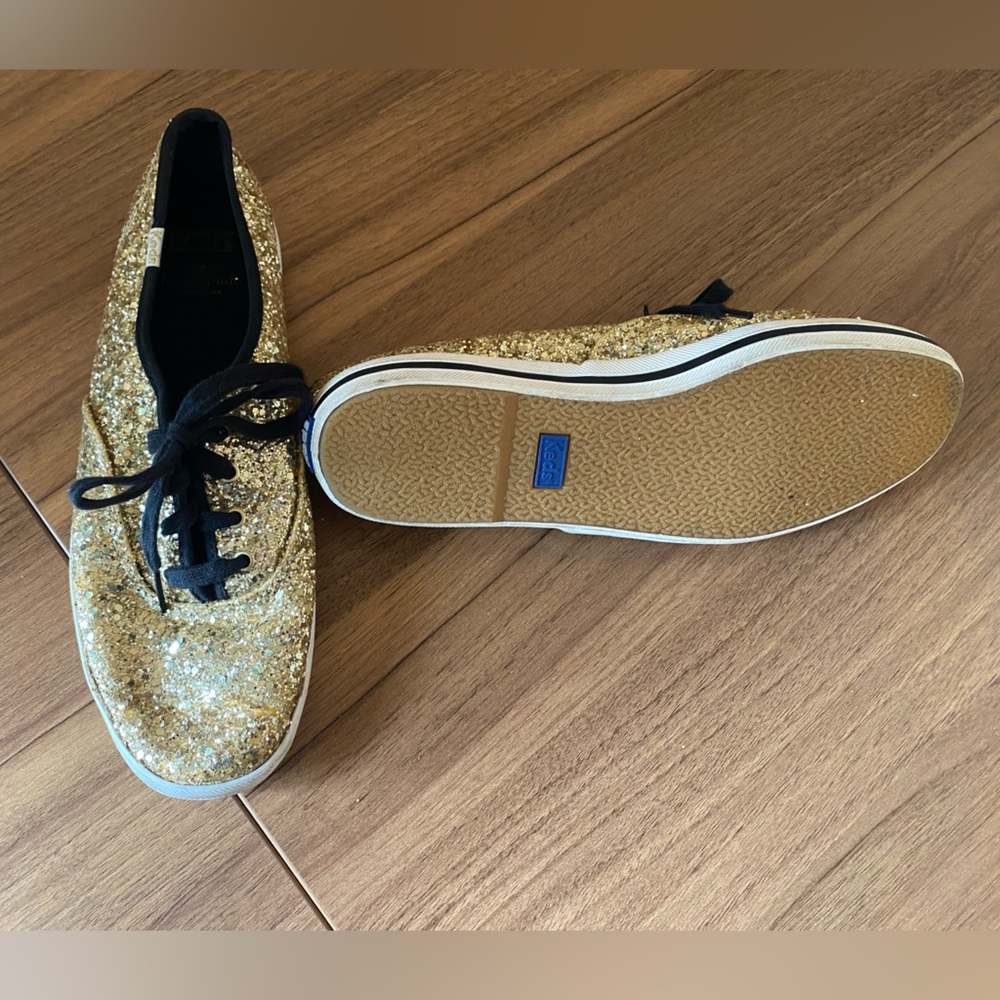 Kate Spade x Keds Gold Sequined shoes